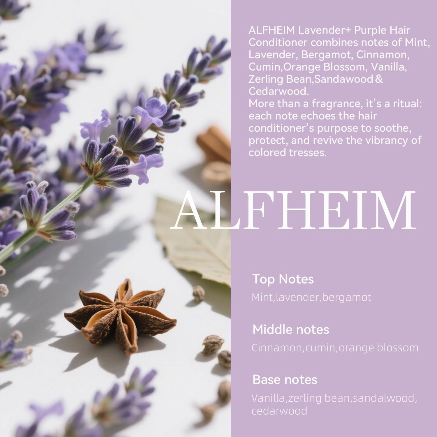 Lavender  Purple Conditioner | Anti-Brass & Yellow Tones | Hydrating & Smoothing Conditioner for Blonde, Platinum & Gray Hair | Sulfate-Free, Color-Safe, with Lavender & Grape Seed Oil 18 oz