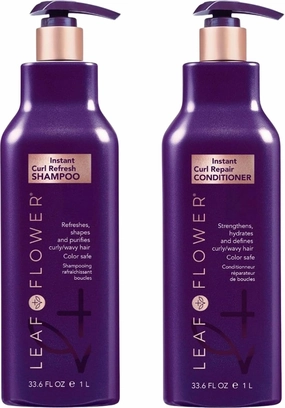 Leaf & Flower Instant Curl Refresh Shampoo & Repair Conditioner Duo Liter / 33.6 oz