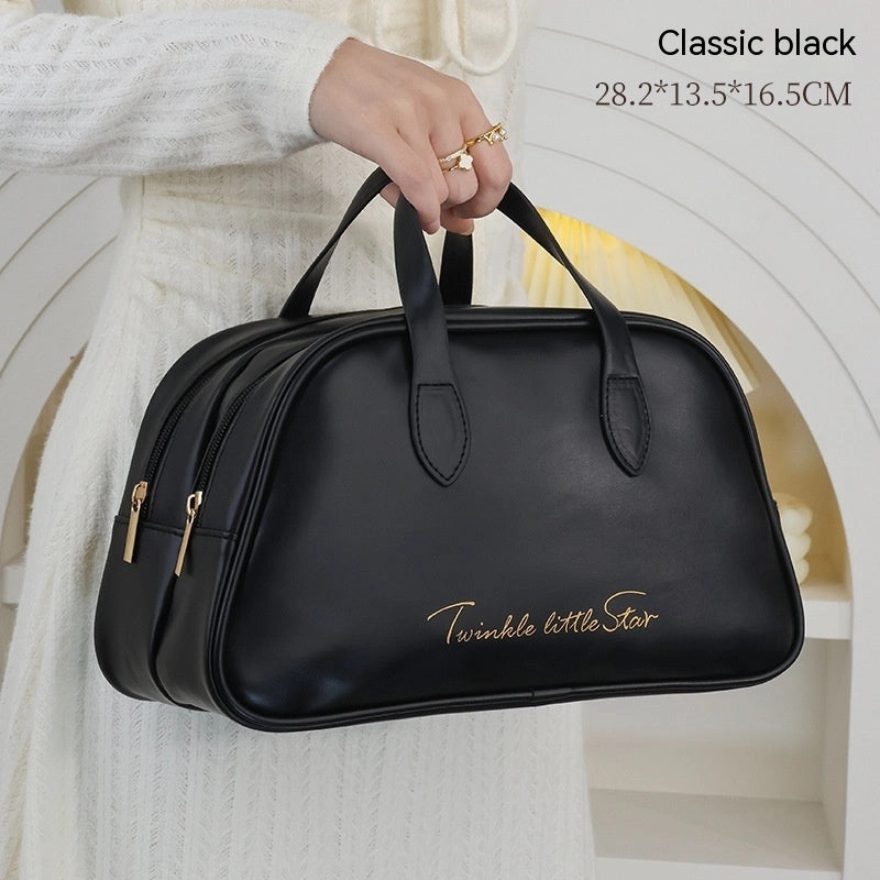 Leather Travel Toiletry Bag – Large Capacity