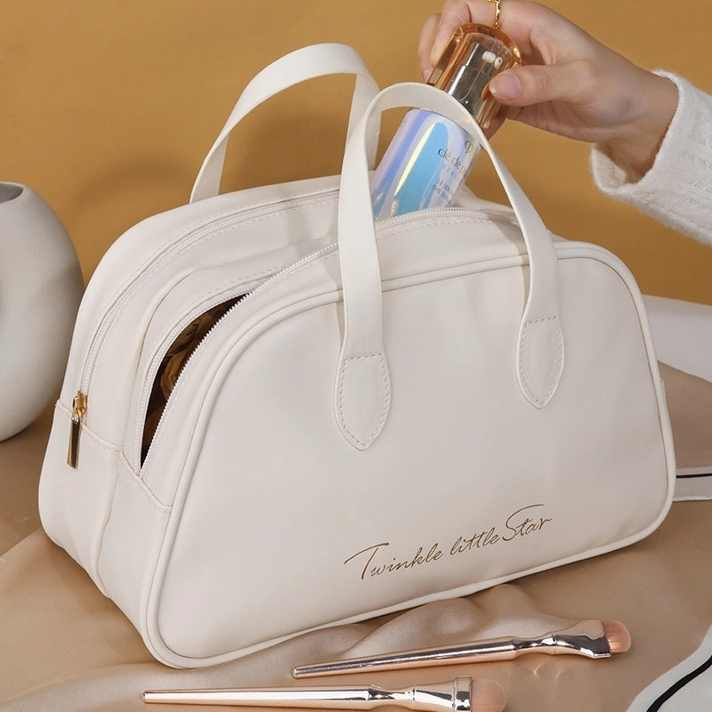 Leather Travel Toiletry Bag – Large Capacity