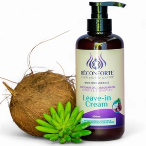 Leave-In Conditioner 500 ml/18 2 fl. oz. Coconut & Baobab Oil and Shea Butter Formula, For Dry Damaged Hair. Anti-Frizz, Detangle to Moisturize for Smoother Hair - Color Safe & Sulfate Free