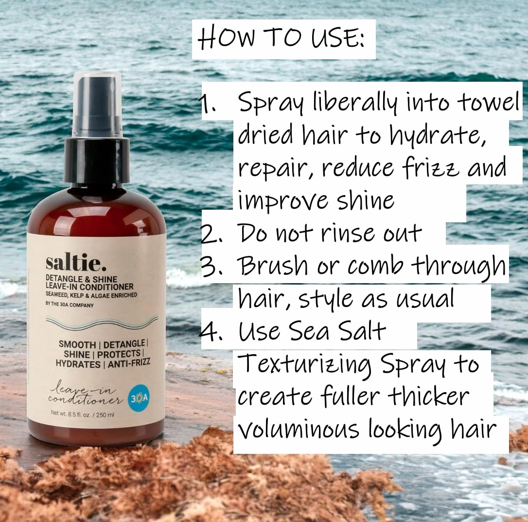 Leave-In Conditioner, 8.5 fl. Oz/250ml - Seaweed, Kelp & Algae Enriched Detangle & Shine Hair Treatment -Ideal For Frizzy and All Hair Type , Protects Scalp