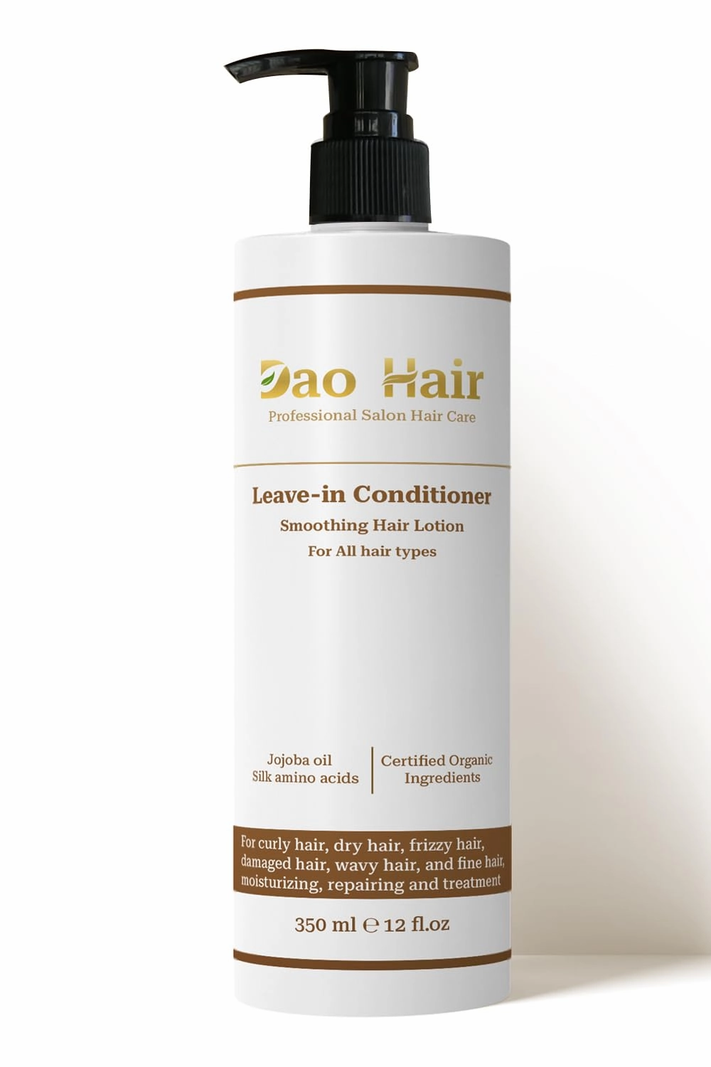 Leave-In Conditioner with Jojoba, Silk and Camellia for Hydration and Repair, Anti-Frizz, for Dry, Curly and Wavy Hair, 12oz