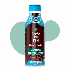 Leche Pal Pelo Rizos & Afro Specialized Shampoo for Dry and Damaged Hair. Shampoo for Curly Hair. Shampoo para Cabello Seco y Maltratado. Parabens & Salt Free. 14.9 oz.
