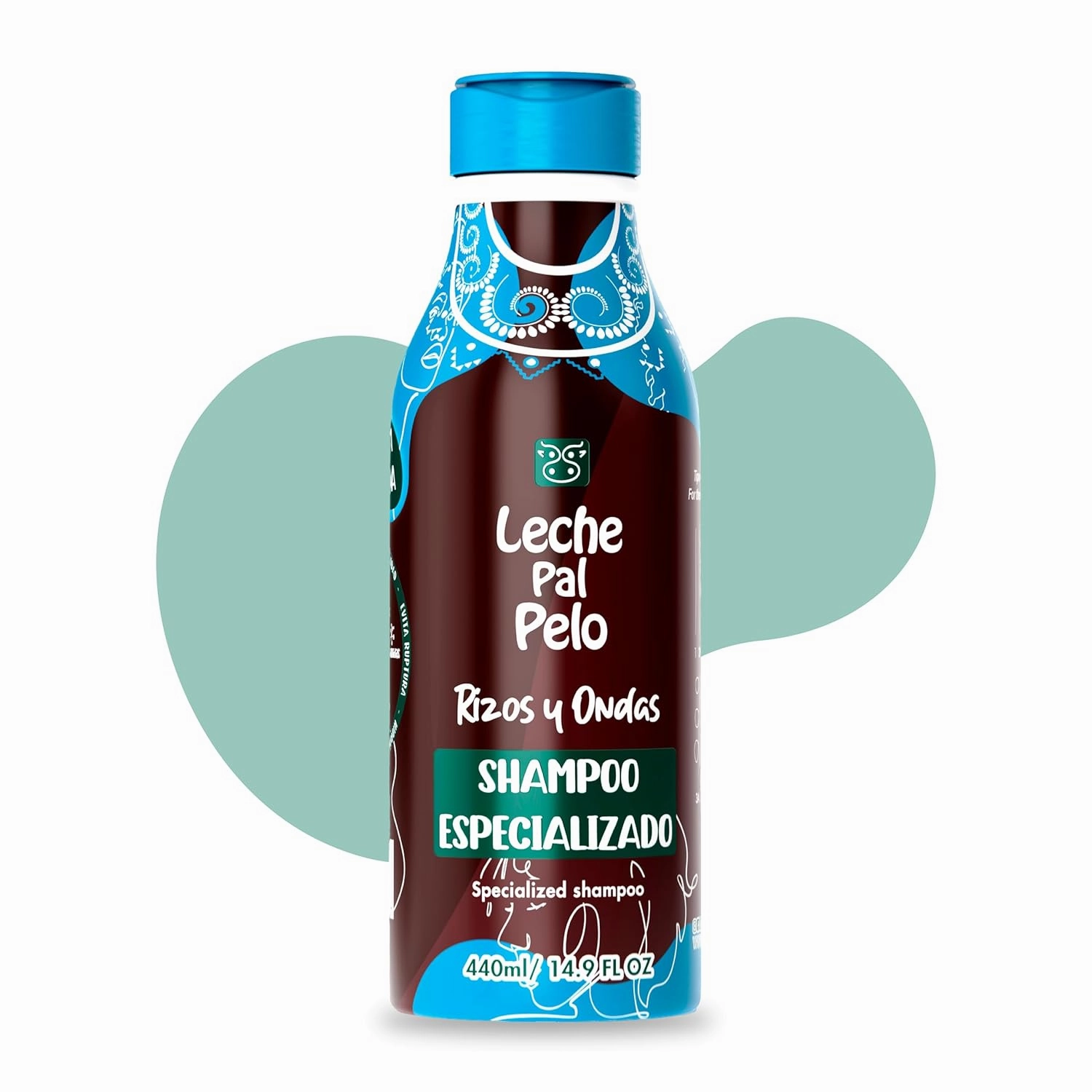 Leche Pal Pelo Rizos & Afro Specialized Shampoo for Dry and Damaged Hair. Shampoo for Curly Hair. Shampoo para Cabello Seco y Maltratado. Parabens & Salt Free. 14.9 oz.