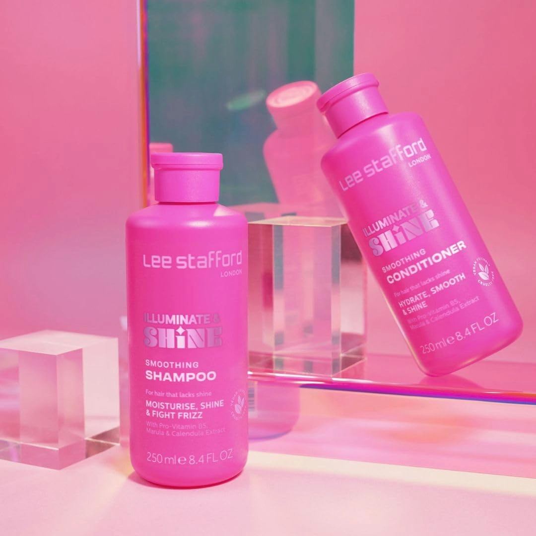 Lee Stafford Smoothing Conditioner | Illuminate & Shine - Best for Dry Dull Hair, Lightweight Cream for A High Gloss Sleek Silk Shiny Finish, Infused with Marula Oil for Rich Moisture, 16.9 Fl Oz