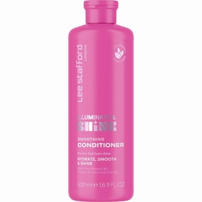 Lee Stafford Smoothing Conditioner | Illuminate & Shine - Best for Dry Dull Hair, Lightweight Cream for A High Gloss Sleek Silk Shiny Finish, Infused with Marula Oil for Rich Moisture, 16.9 Fl Oz