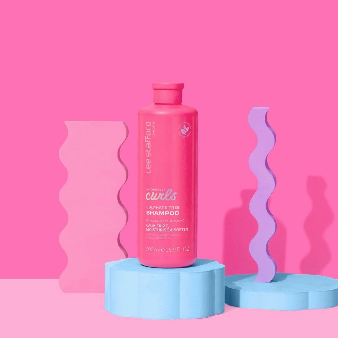 Lee Stafford Wavy, Curly, & Coily Shampoo | For The Love of Curls - Daily Cleanser for 2A to 4C Hair, Anti Frizz, Moisturising, Adds High Gloss Shine to Smooth Defined Curls, Lightweight, 16.9 Fl Oz