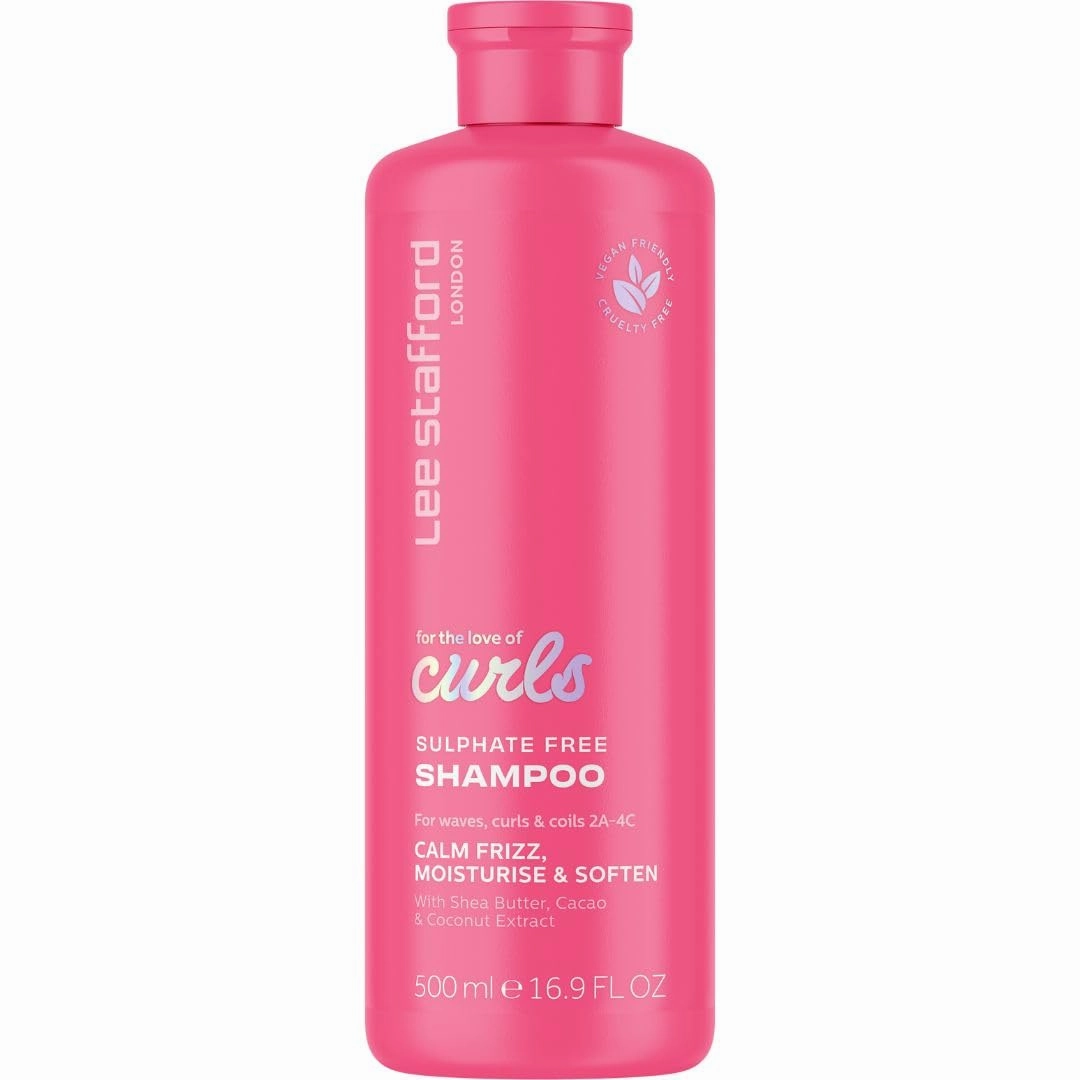 Lee Stafford Wavy, Curly, & Coily Shampoo | For The Love of Curls - Daily Cleanser for 2A to 4C Hair, Anti Frizz, Moisturising, Adds High Gloss Shine to Smooth Defined Curls, Lightweight, 16.9 Fl Oz