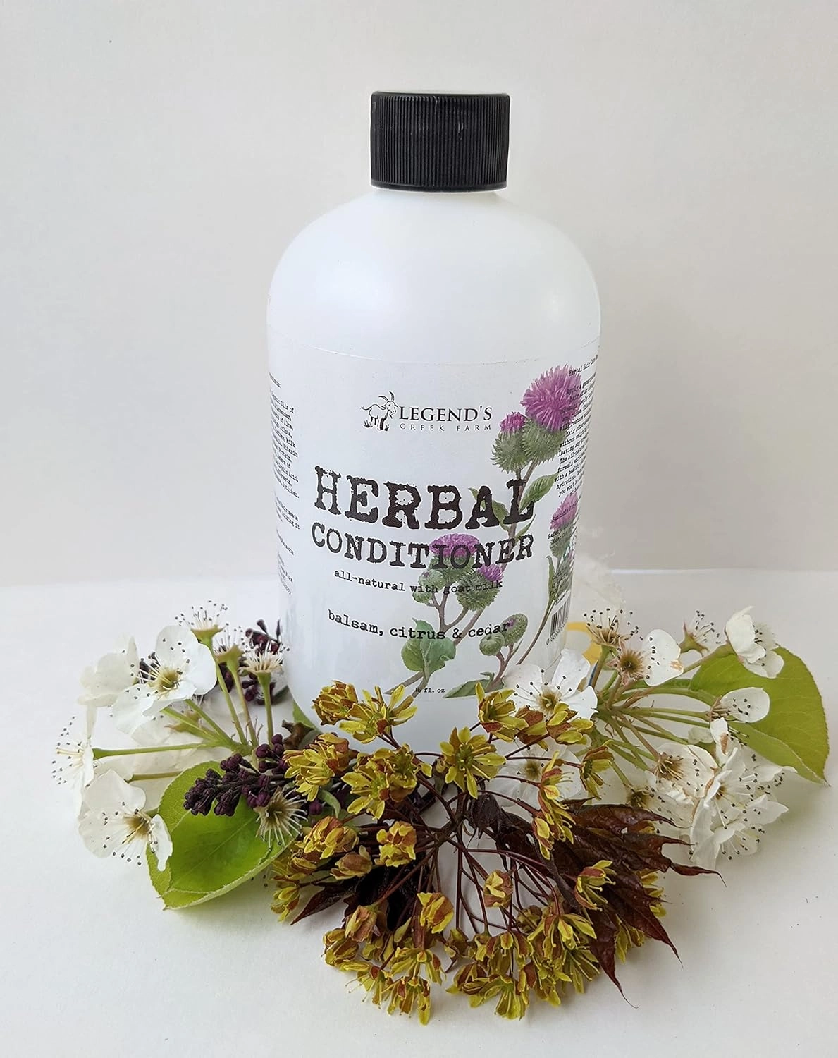 Legend's Creek Farm Herbal Goat Milk Conditioner, Nourishing & Deeply Hydrating, Jojoba & Lavender Oil, For Dry, Frizzy, or Coarse Hair, Handmade in USA, 16 fl. Oz
