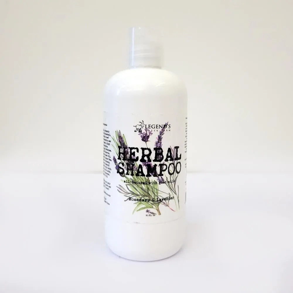 Legend's Creek Farm, Herbal Goat Milk Shampoo, Gently Cleansing & Soothing, Intense Softness & Shine, For Dry & Damaged Hair, 16 fl. Oz (Shampoo (Rosemary & Lavender))