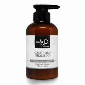 Level Up Haircare Honey Dew Shampoo Sulfate Free Color Safe Moisturizes Cleanses Detangles Natural Ingredients Great for All Textures Safe for Human Hair Wigs Weaves Extensions 10 oz