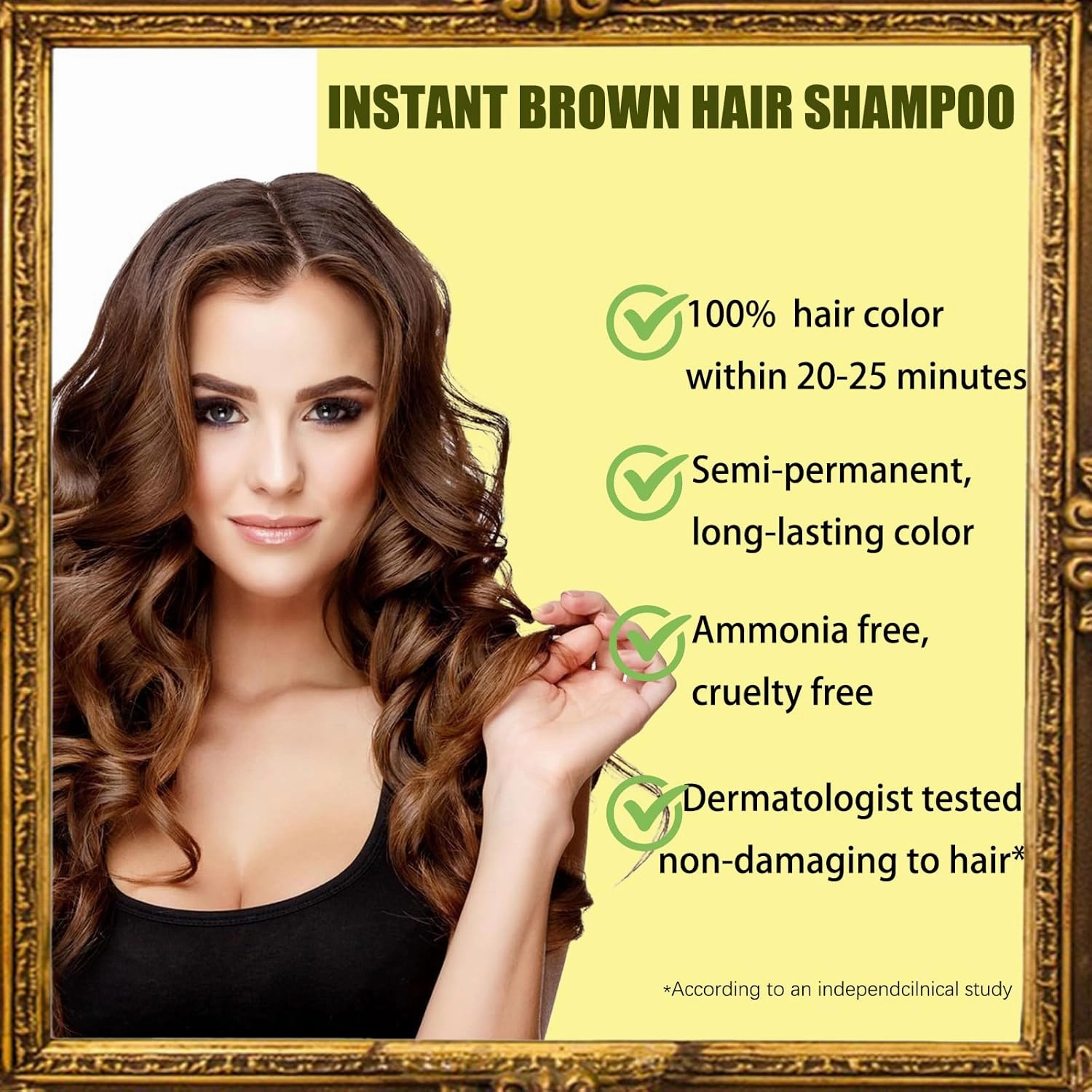 Light Brown Hair Dye Shampoo for Women Men, Instant Hair Color Shampoo, Lasting Brown Hair Dye, Shampoo Para Pintar el Cabello, Champu Para Canas, Easy t