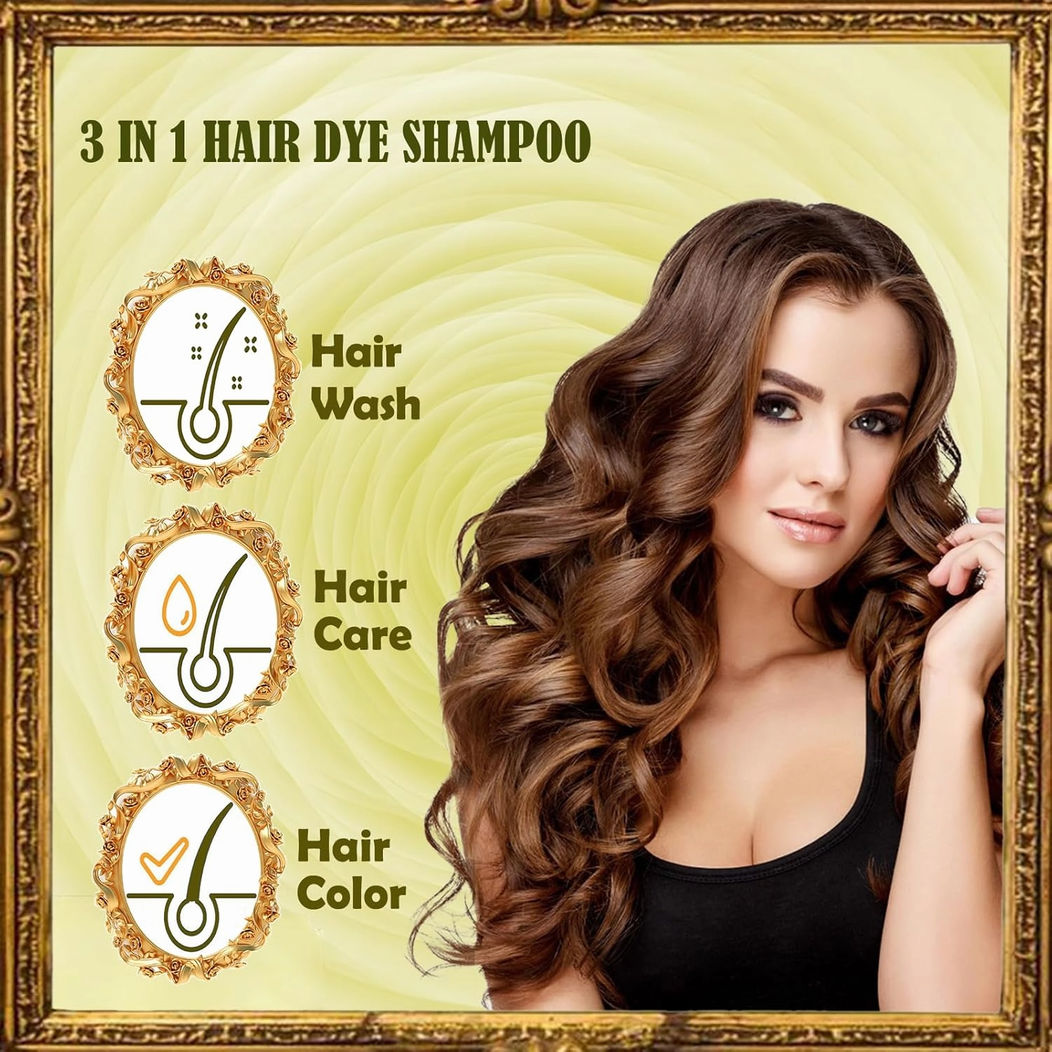 Light Brown Hair Dye Shampoo for Women Men, Instant Hair Color Shampoo, Lasting Brown Hair Dye, Shampoo Para Pintar el Cabello, Champu Para Canas, Easy t