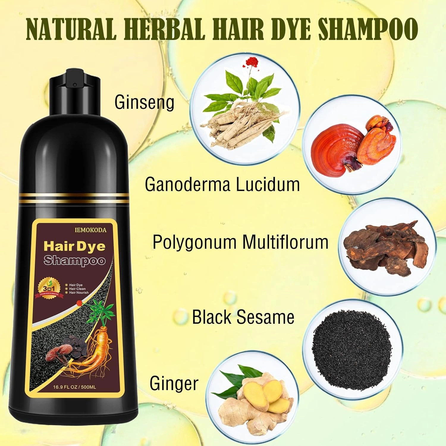 Light Brown Hair Dye Shampoo for Women Men, Instant Hair Color Shampoo, Lasting Brown Hair Dye, Shampoo Para Pintar el Cabello, Champu Para Canas, Easy t