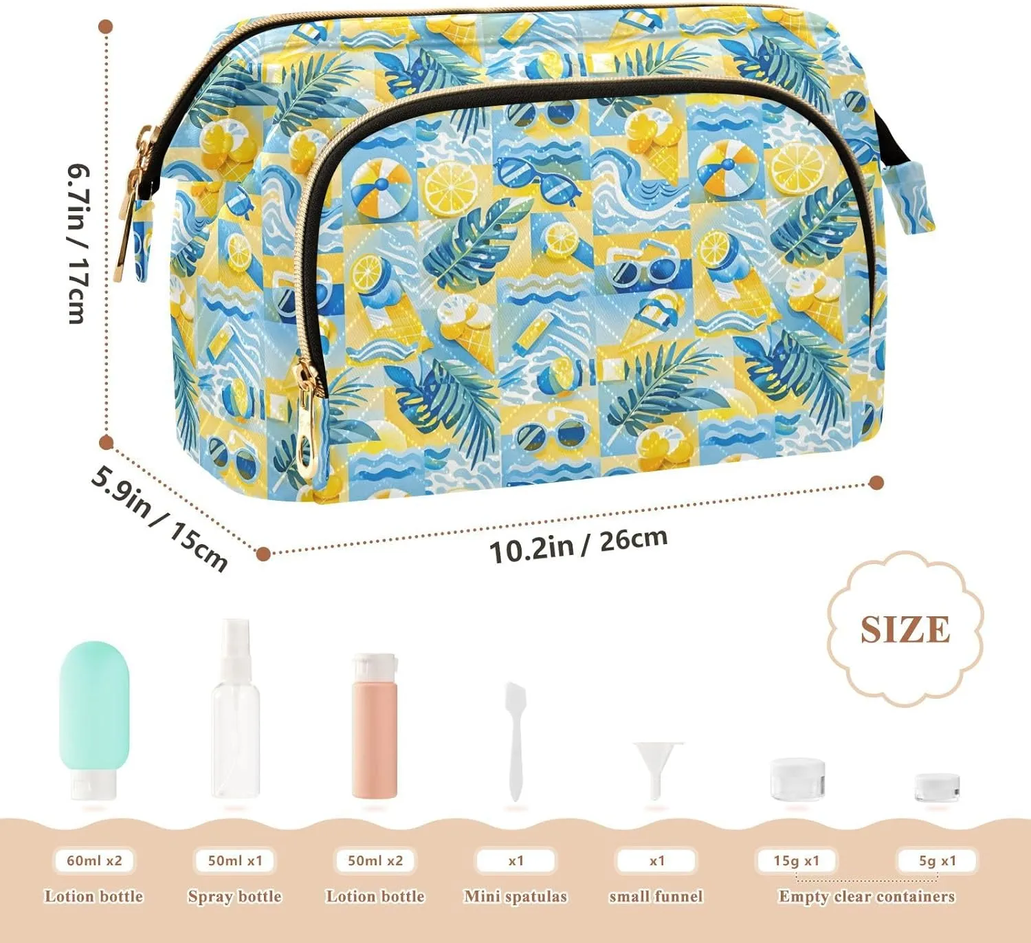 Lightweight Quilted Makeup Bag Aesthetic Toiletry Organizer for Travel Storage