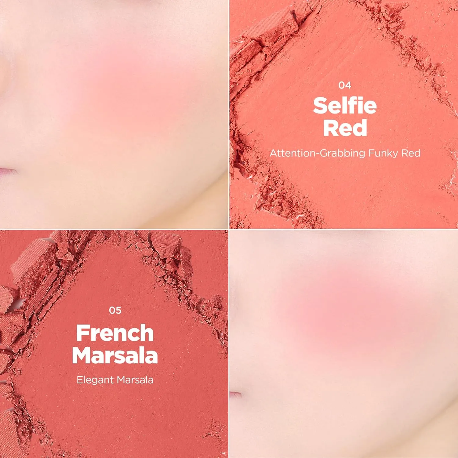 lilybyred Luv Beam Cheek | Heart-Shaped Korean Powder Blush, Soft Matte Finish with Subtle Shimmer, Blendable & Buildable, Lightweight & Long-Lasting, Natural Flush, 0.16 oz. (05 French Marsala)
