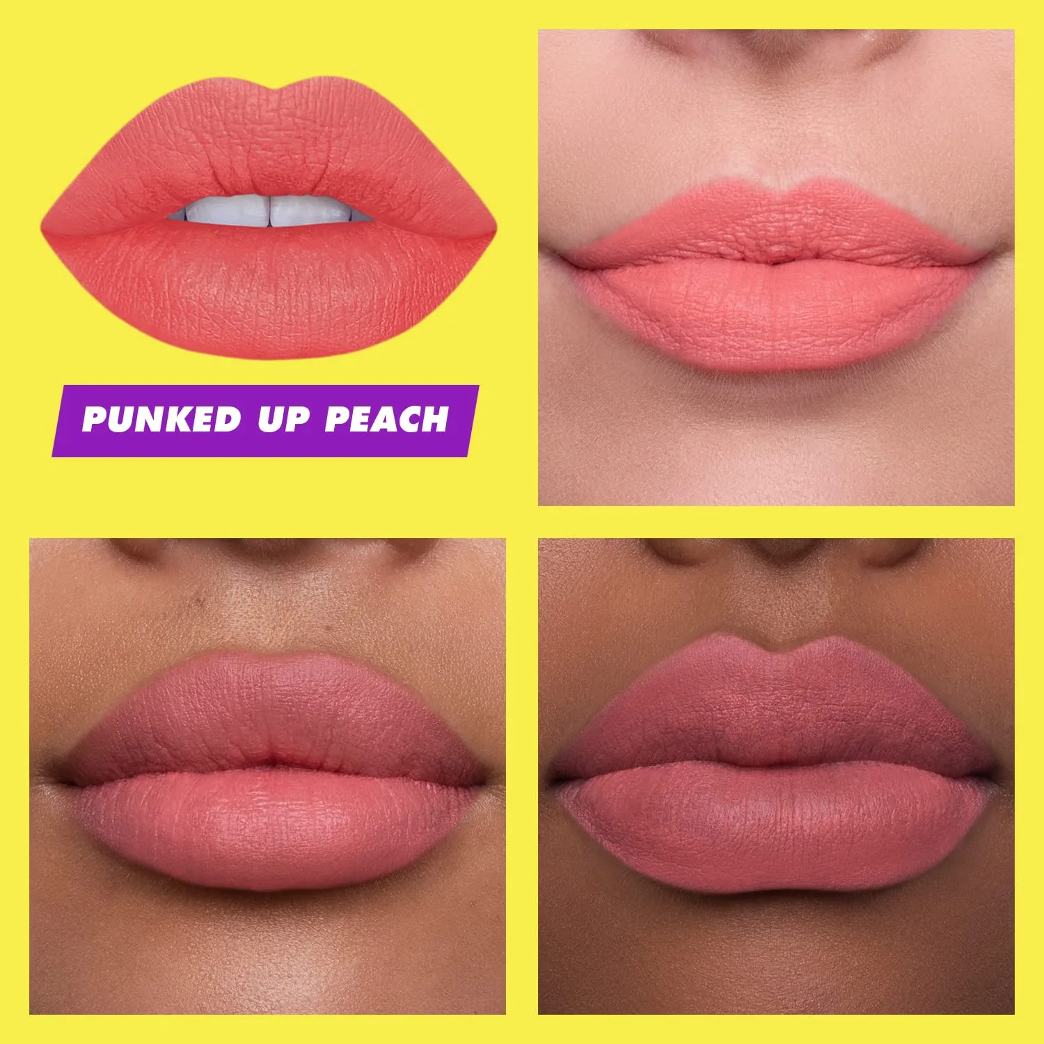 Lime Crime Soft Touch Comfort Matte Lipstick, Punked Up Peach (Bright Peach) - Flirty Retro Shades - Full-Coverage Long Lasting, Lip Lining & Soft Formula for All-Day Wear - Talc-Free & Paraben-Free