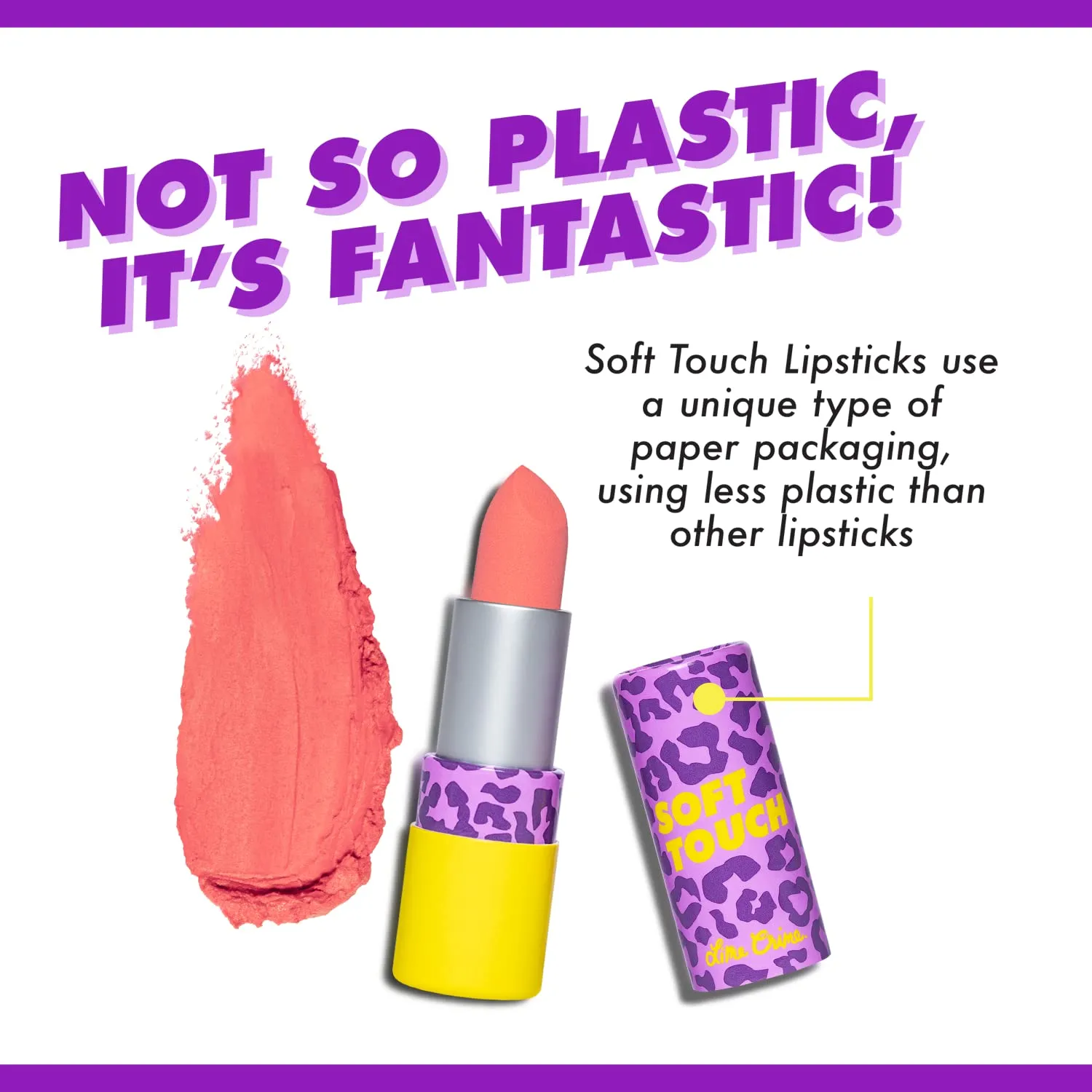 Lime Crime Soft Touch Comfort Matte Lipstick, Punked Up Peach (Bright Peach) - Flirty Retro Shades - Full-Coverage Long Lasting, Lip Lining & Soft Formula for All-Day Wear - Talc-Free & Paraben-Free