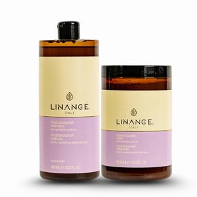 Linange Milk & Keratin Set Shampoo and Milk & Keratin Mask -Free Starry Sexy Kiss Lip Plumping 10 Ml (1000ml /33.8oz)