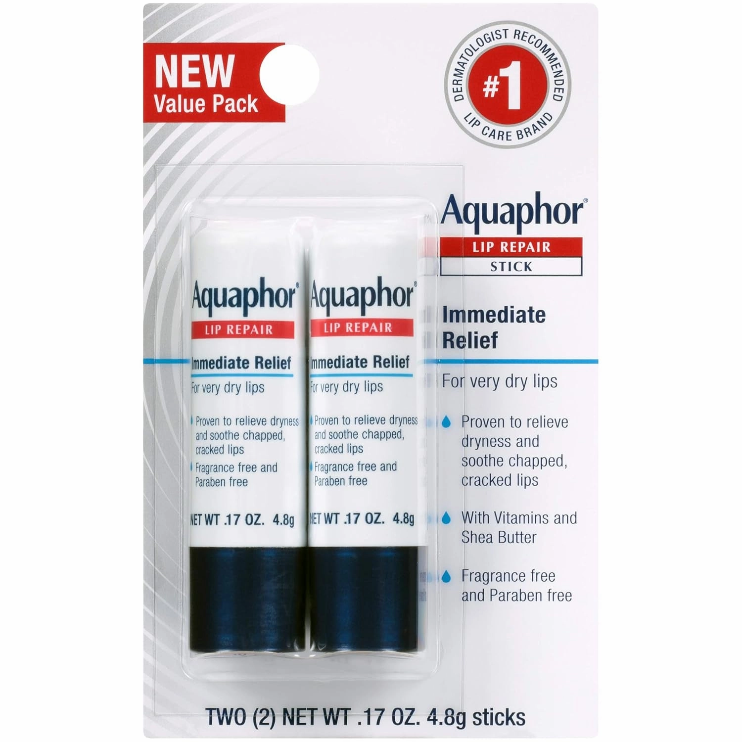 Lip Repair Stick (2 X 0.17 Oz)   Lip Repair and Protect Stick with Sunscreen SPF 30 (2 X 0.17 Oz), Relieves Dryness