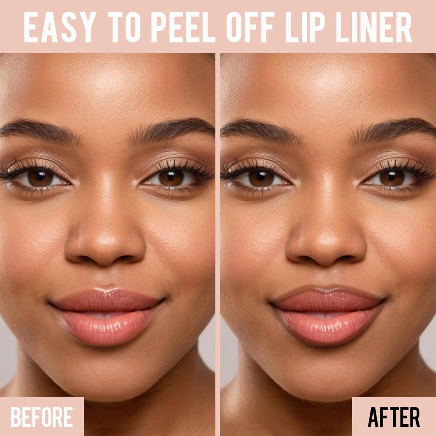 Lip Stain - Lip Liner Stain, Natural Long Lasting Lip Stain Peel Off, Waterproof Stay on All Day, Transfer-Proof, Highly Pigmented, Instant Peel off Lip Stain Color, Nude Pink