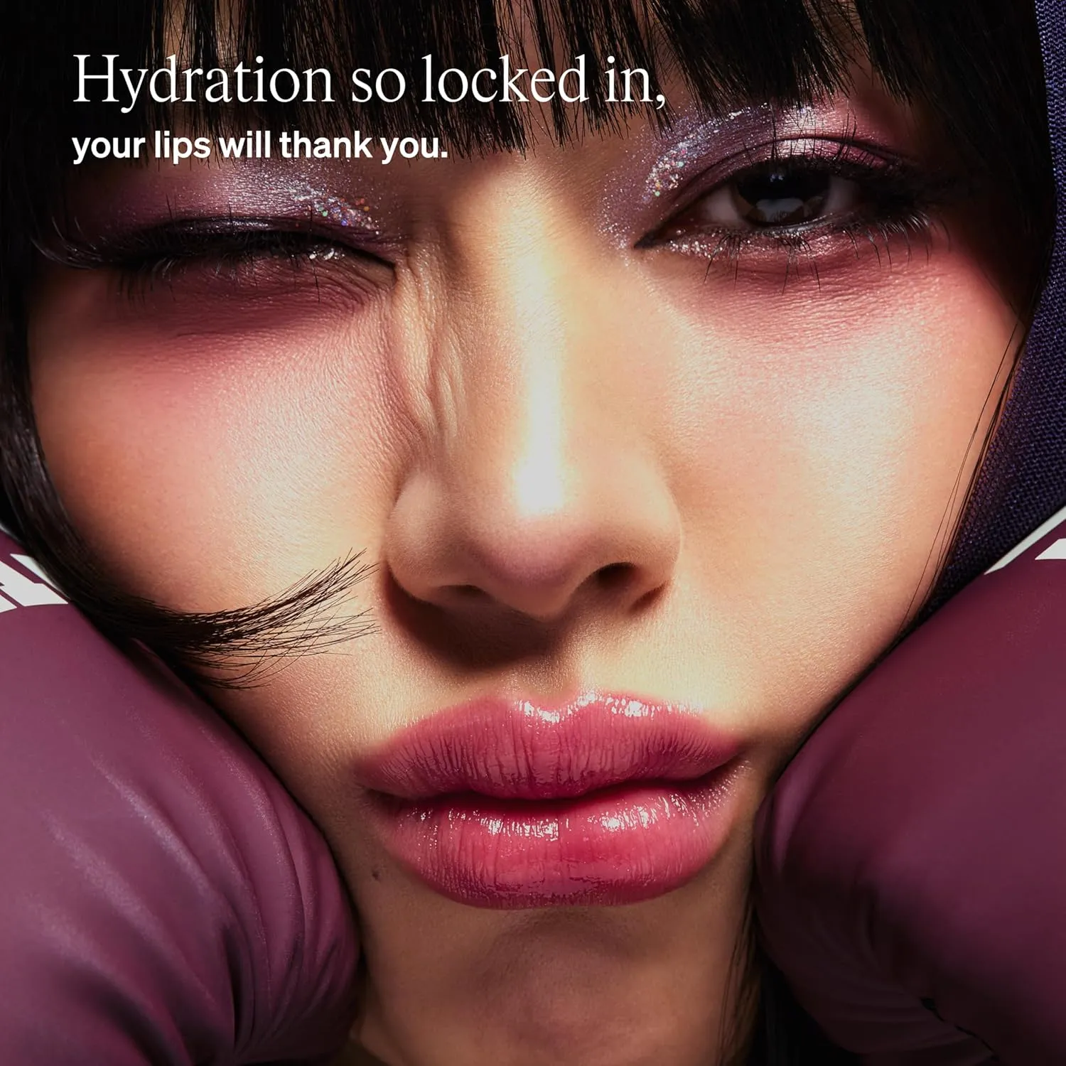 LipLock Jelly Serum for Dry Lips, Long-Lasting, Hydrating, Plumping, Glossy Mask with Rose PDRN, Carrot Collagen, Pillow Peptide, Moisturizing Tinted Lip Balm. (Grape Crush)