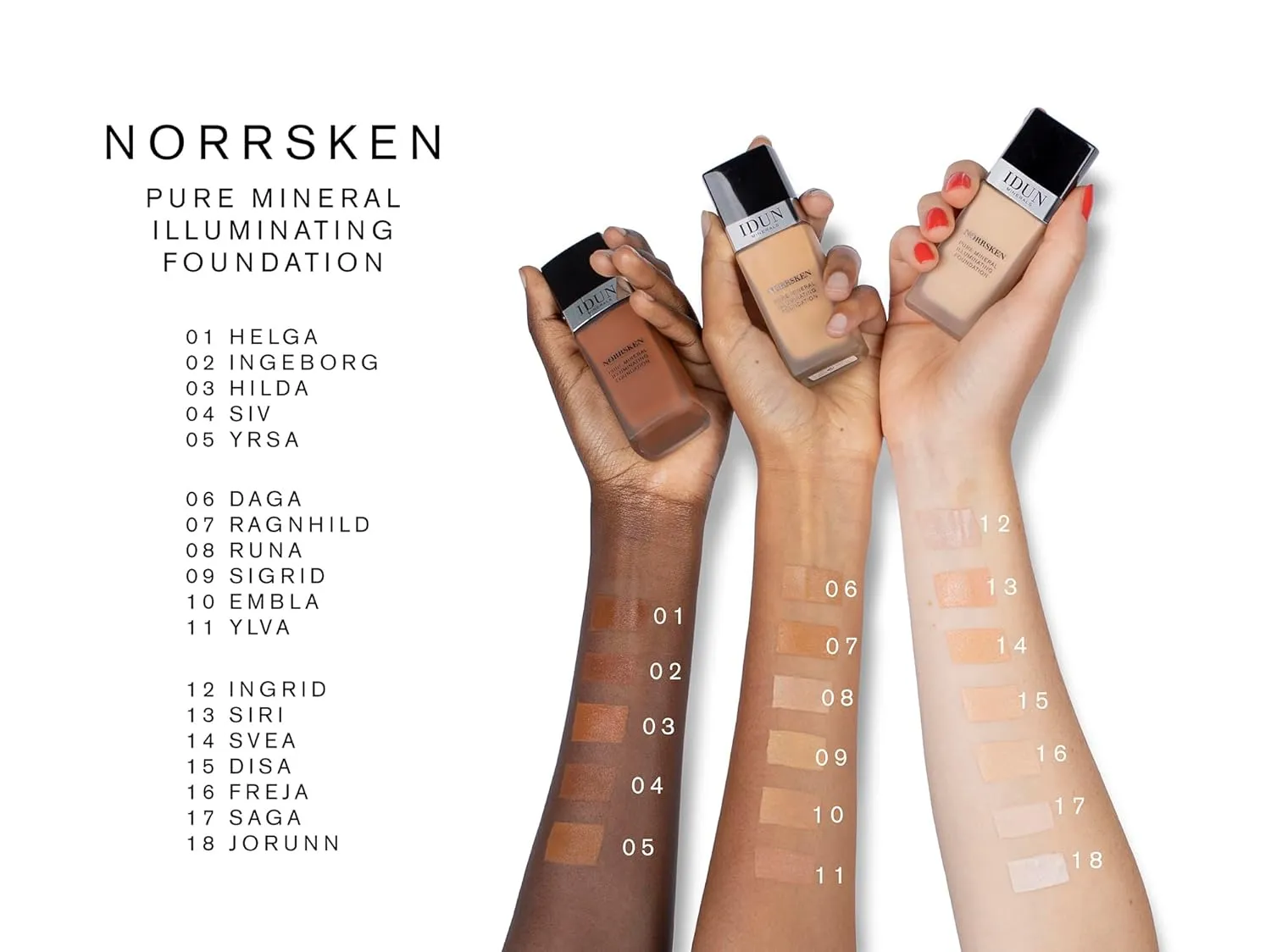 Liquid Norrsken Foundation - Silky Smooth Coverage - Luminous, Dewy Finish for Dry and Dull Skin - Water Resistant and Vegan Makeup - 214 Ylva - Neutral Dark - 1.01 oz