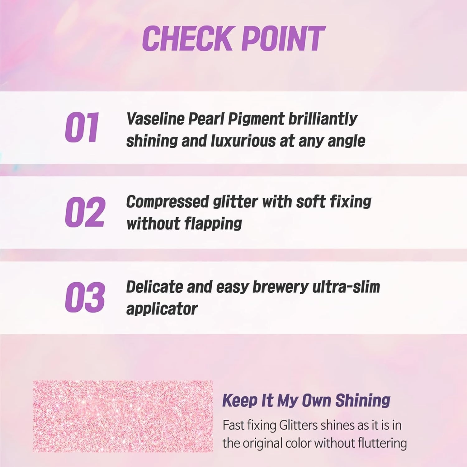 Liquid eyeshadow glitter eyeshadow for eye makeup - Long-lasting, Smudge-proof, Vivid and easy cleansing (5 colors) (Purple)