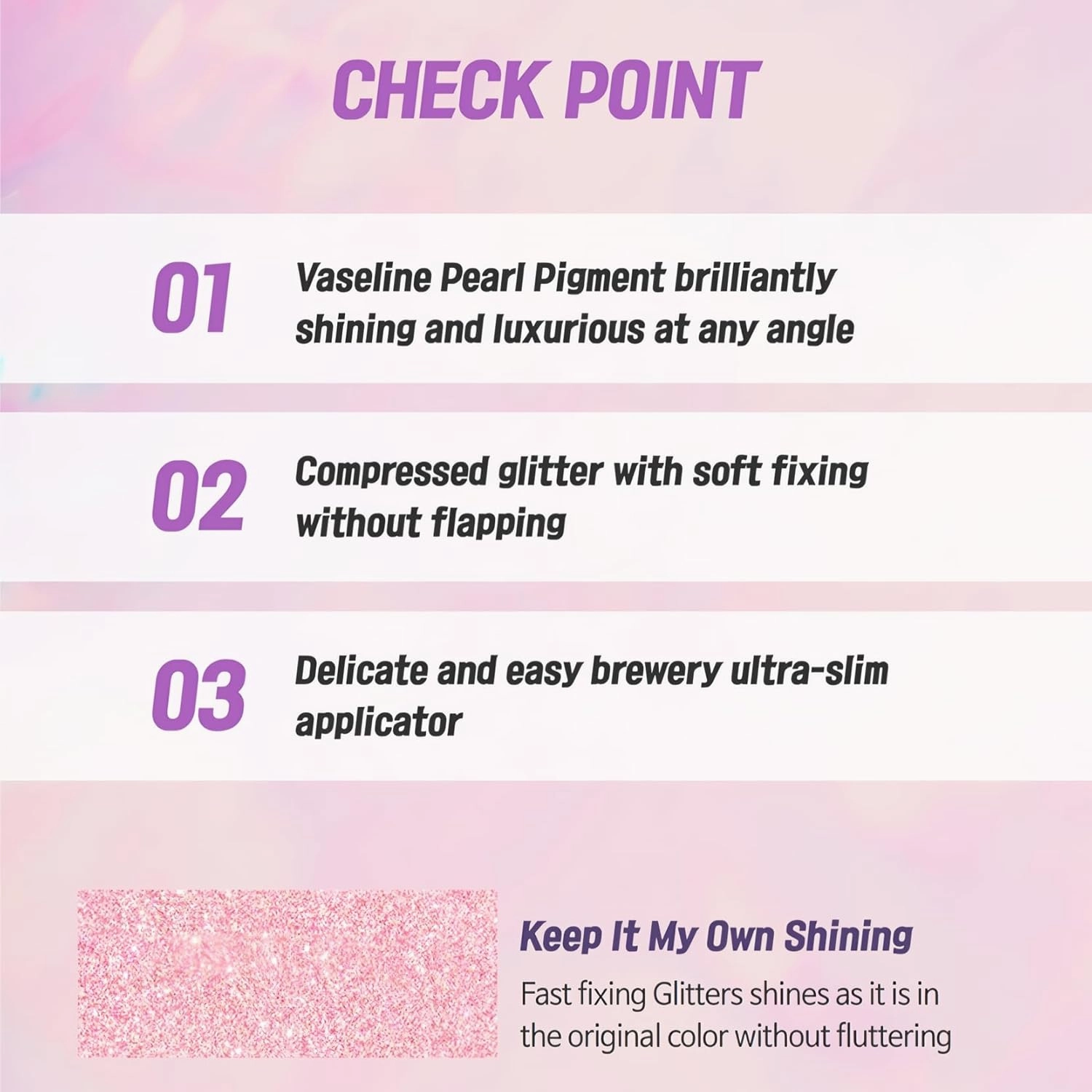 Liquid eyeshadow glitter eyeshadow for eye makeup - Long-lasting, Smudge-proof, Vivid and Easy cleansing (5 colors) (Silver)