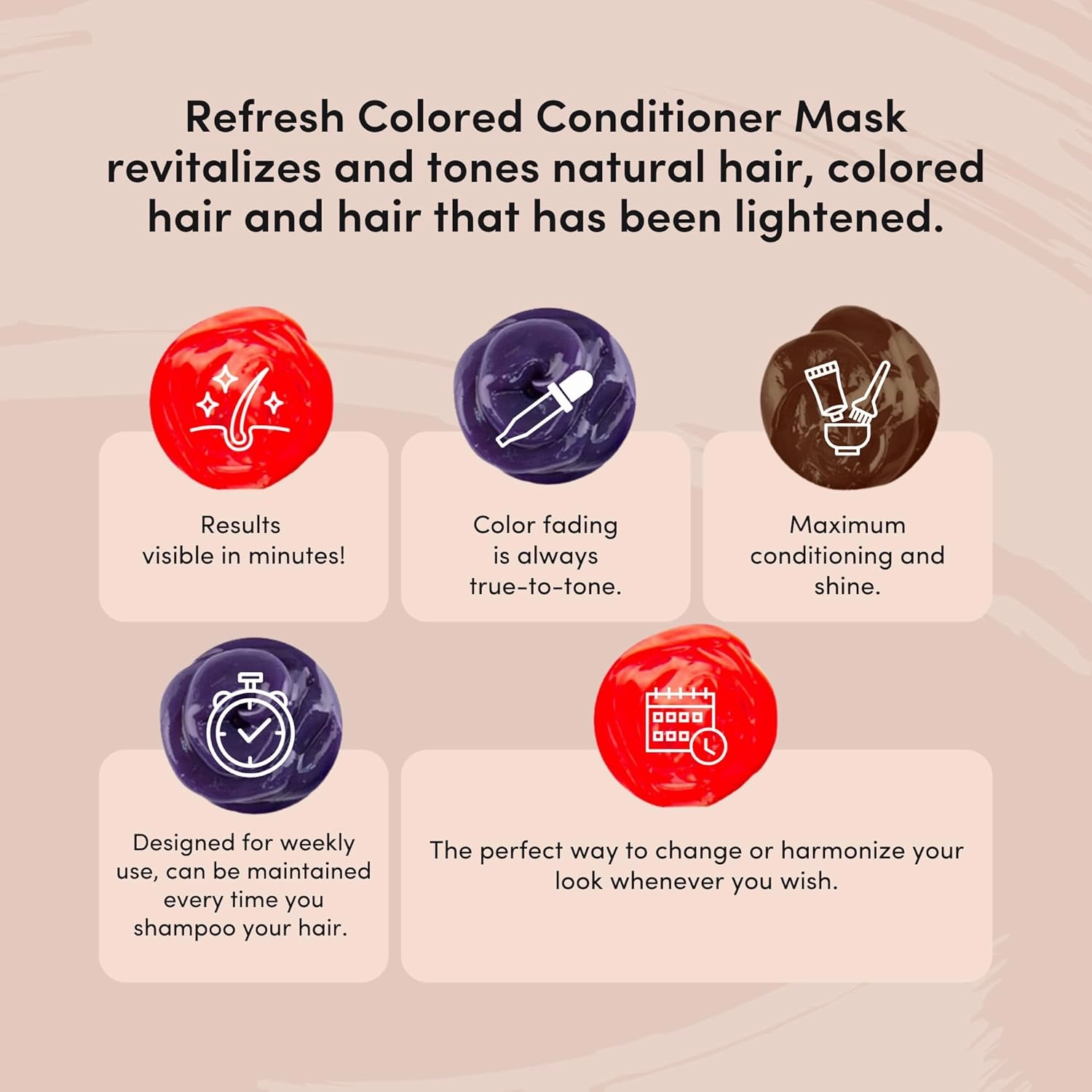 Lisap Color Depositing Hair Mask, Pink, 8.45 oz, Hair Gloss Toner Deep Conditioning Hair Mask, Dry Damaged or Color Treated Hair Repair, With Hydrating Camellia Oil, For Shine & Moisturization