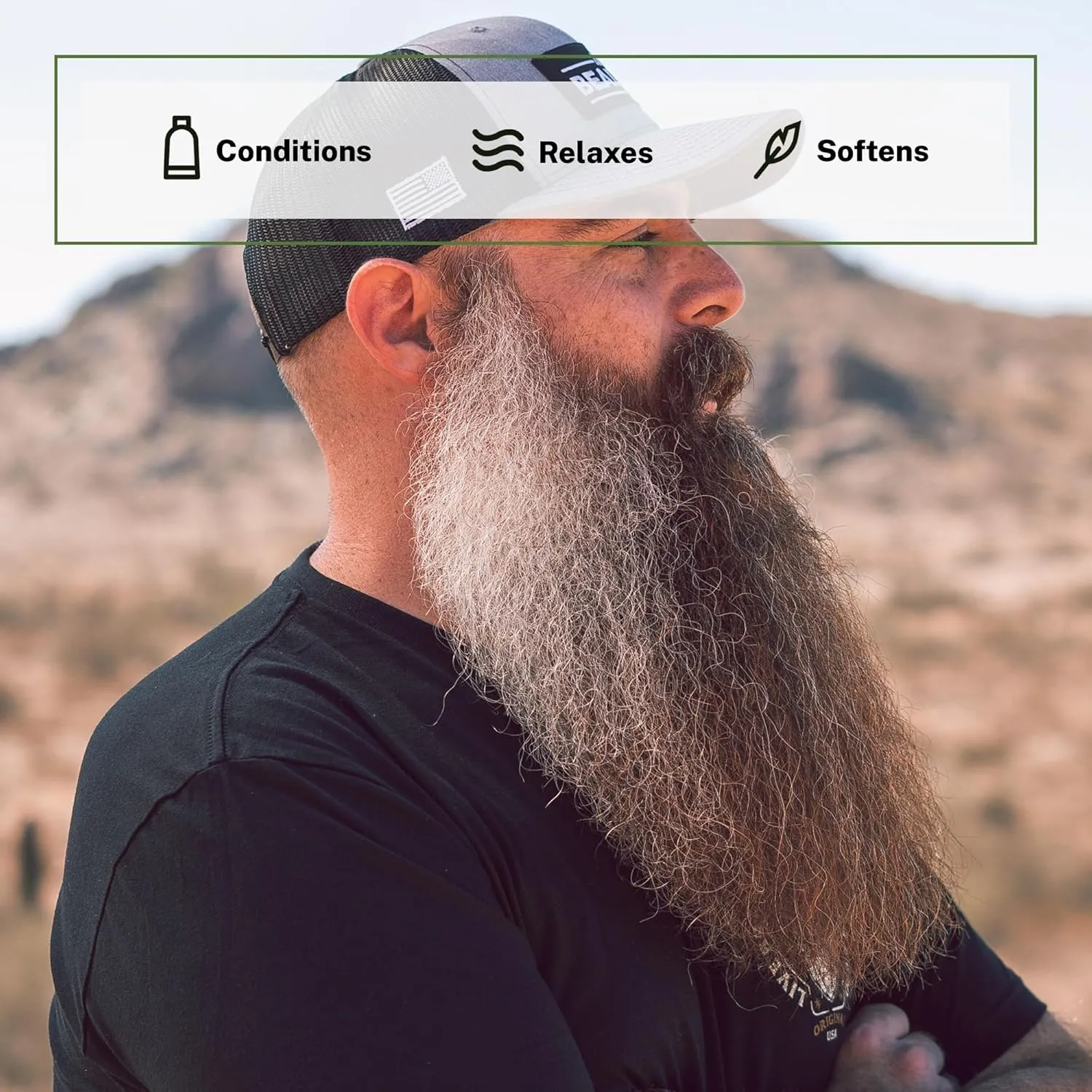 Live Bearded Beard Conditioner, 8 fl oz - Strengthens and Softens Facial Hair - Made in the USA - All-Natural Ingredients with Biotin, Caffeine | American Scent - Cedar, Vetiver, Bergamont