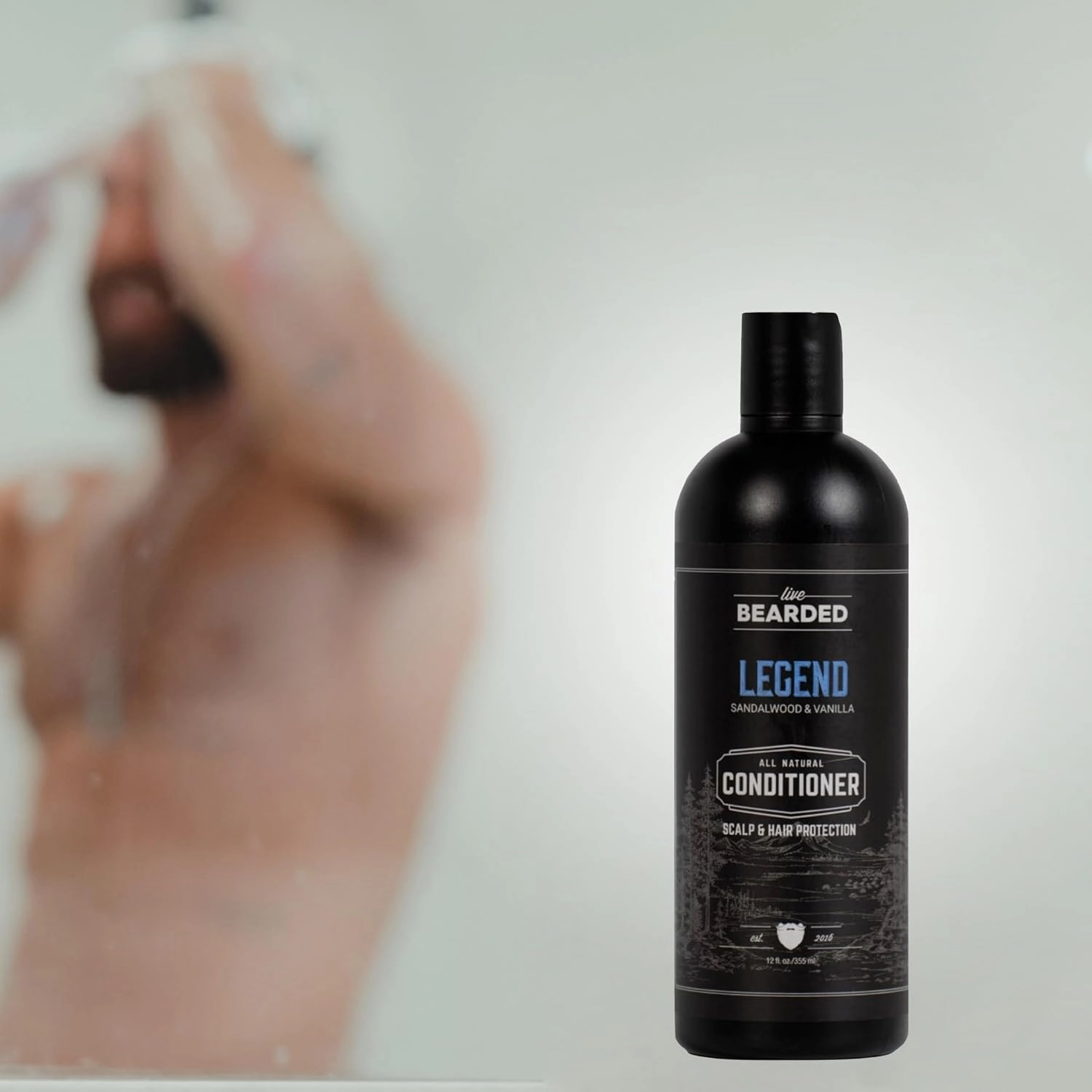 Live Bearded All-Natural Conditioner for Men - Promotes Hair Growth - Thinning and Hairloss - Deep Conditioning, Moisturizing | Legend Scent - Sandalwood, Vanilla