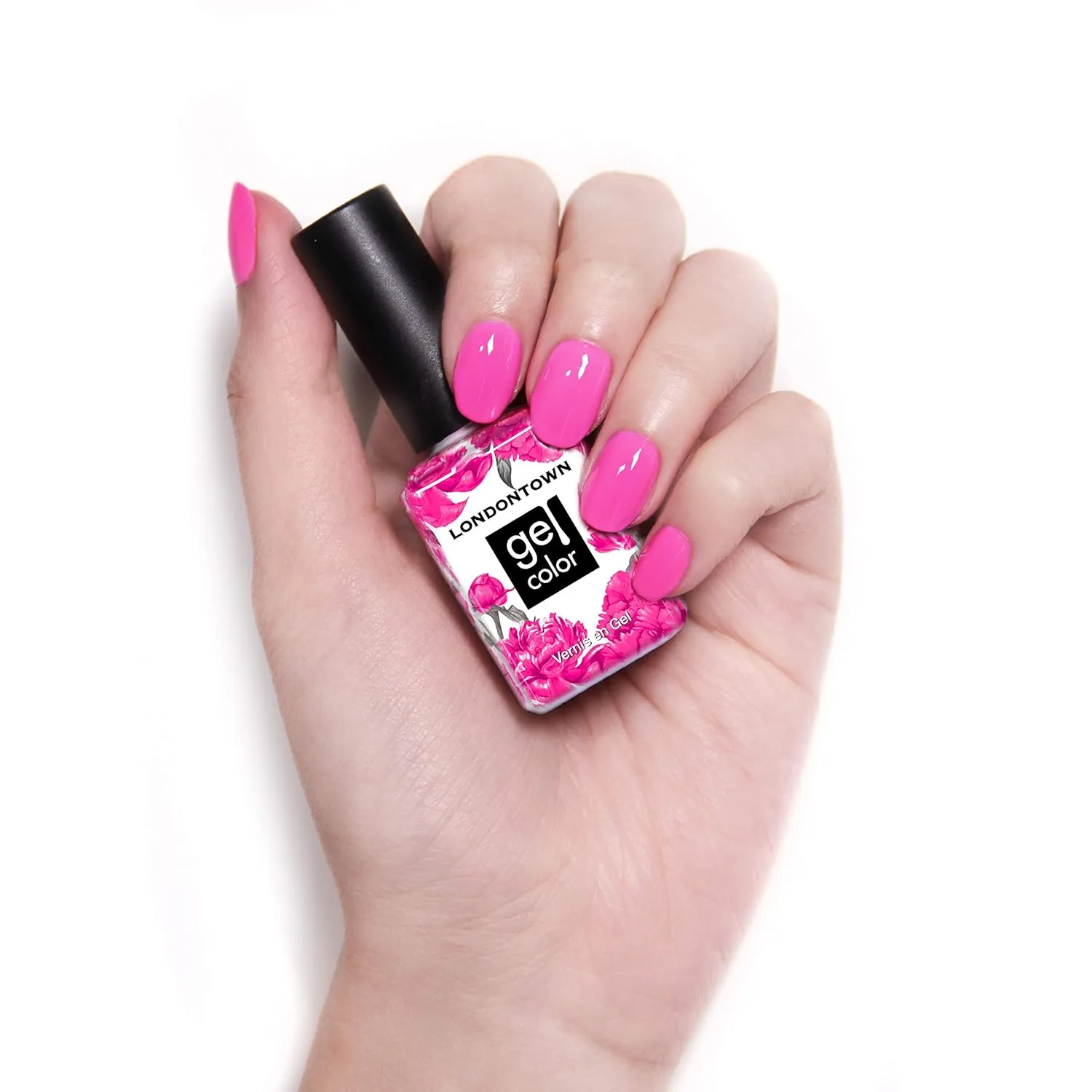 LONDONTOWN UV/LED Gel Nail Polish - Long Lasting, Chip Resistant High Shine Color - Glossy Hot Pink, Berry Punch, 12ml/.40fl oz