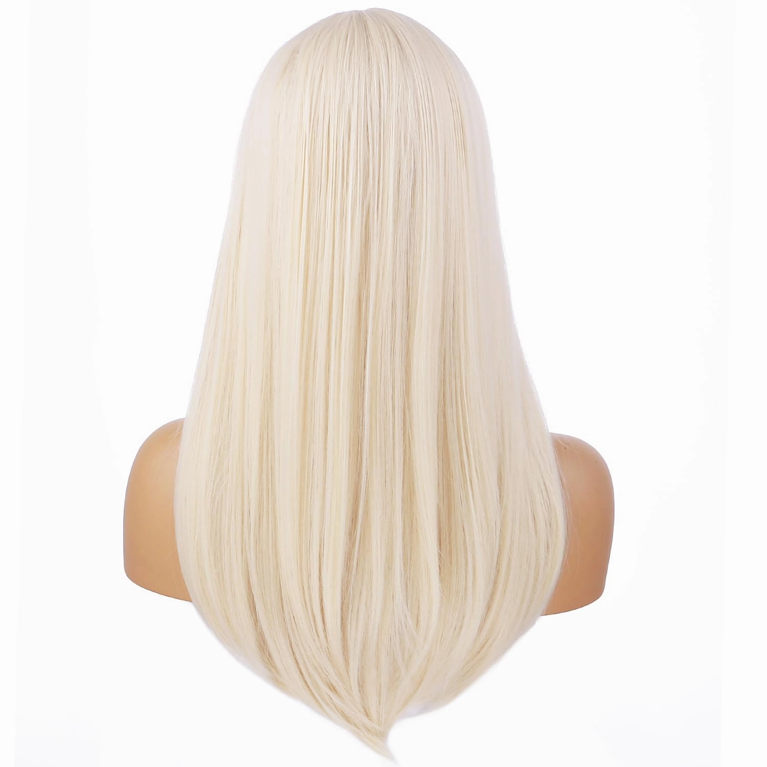 Long Straight Blonde Wig for Women Light Blonde Wig with Bangs Synthetic Hair Wigs