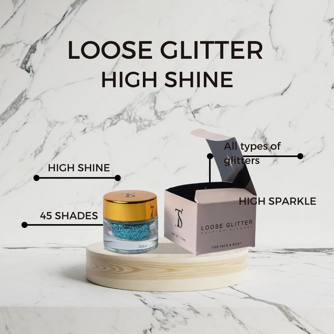 Loose Glitter Eyeshadow powder shiny Glitter | Loose Glitter Eyeshadow For Eye Makeup | Highly Pigmented Eyeshadow With Radiant Shimmer (Flame)