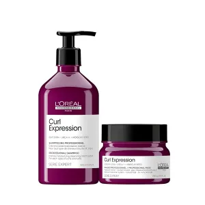 L'Oréal Professionnel Curl Expression Moisturizing Shampoo & Mask Set - Hydrates & Detangles Curly & Coily Hair Types, Sulfate & Paraben Free