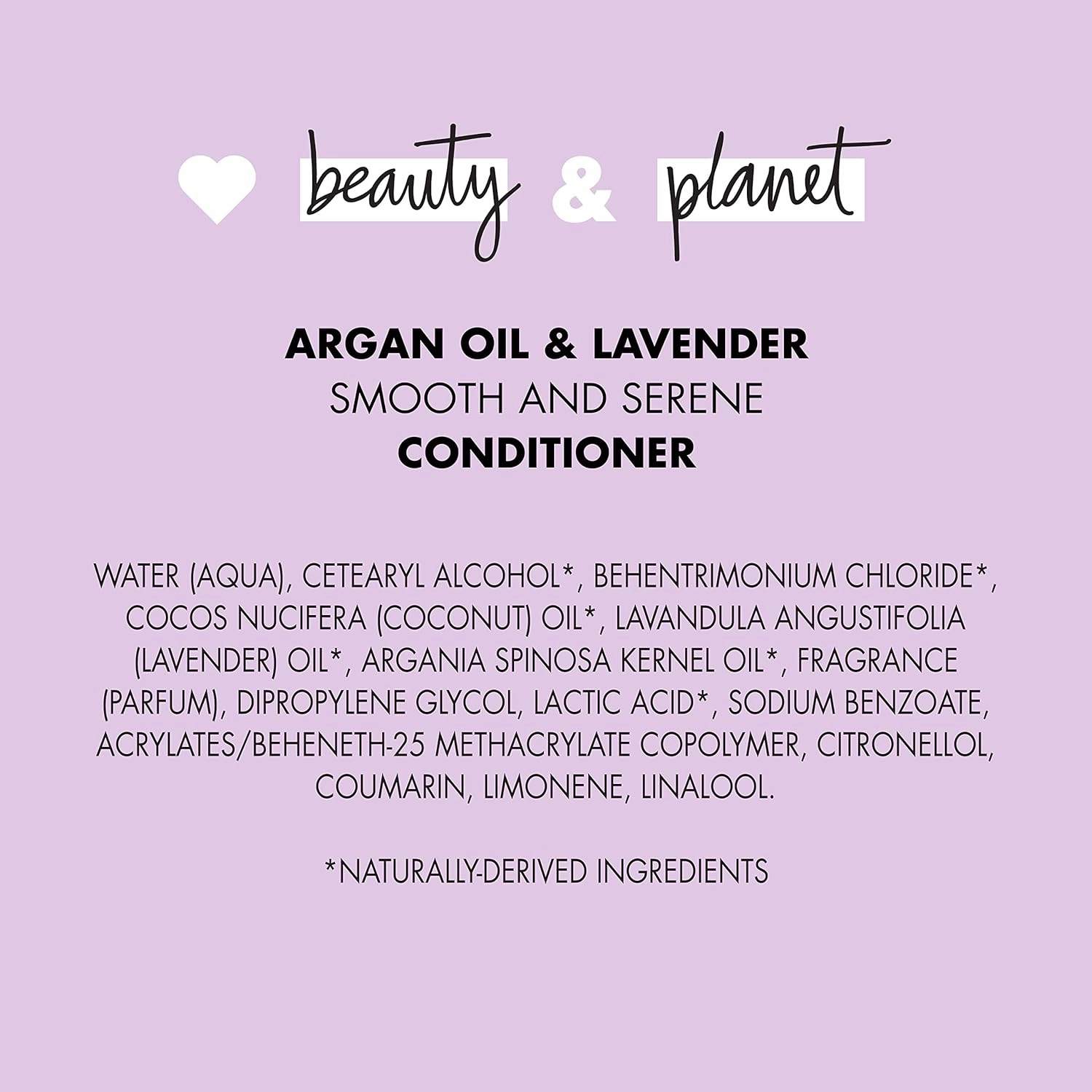 Love Beauty and Planet Smooth and Serene Dry Hair Conditioner Argan Oil & Lavender for Frizz Control Paraben Free, Silicone Free and Vegan Dry Hair Treatment 32.3 oz