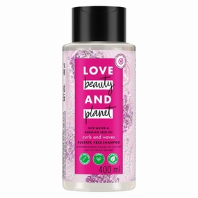 Love Beautys And Planet Rice Water & Angelica Seed Oil Silicone-Free Curl & Waves Shampoo|| No Parabens|| No Sulfates|| Angelica Essential Oil|| 400ml