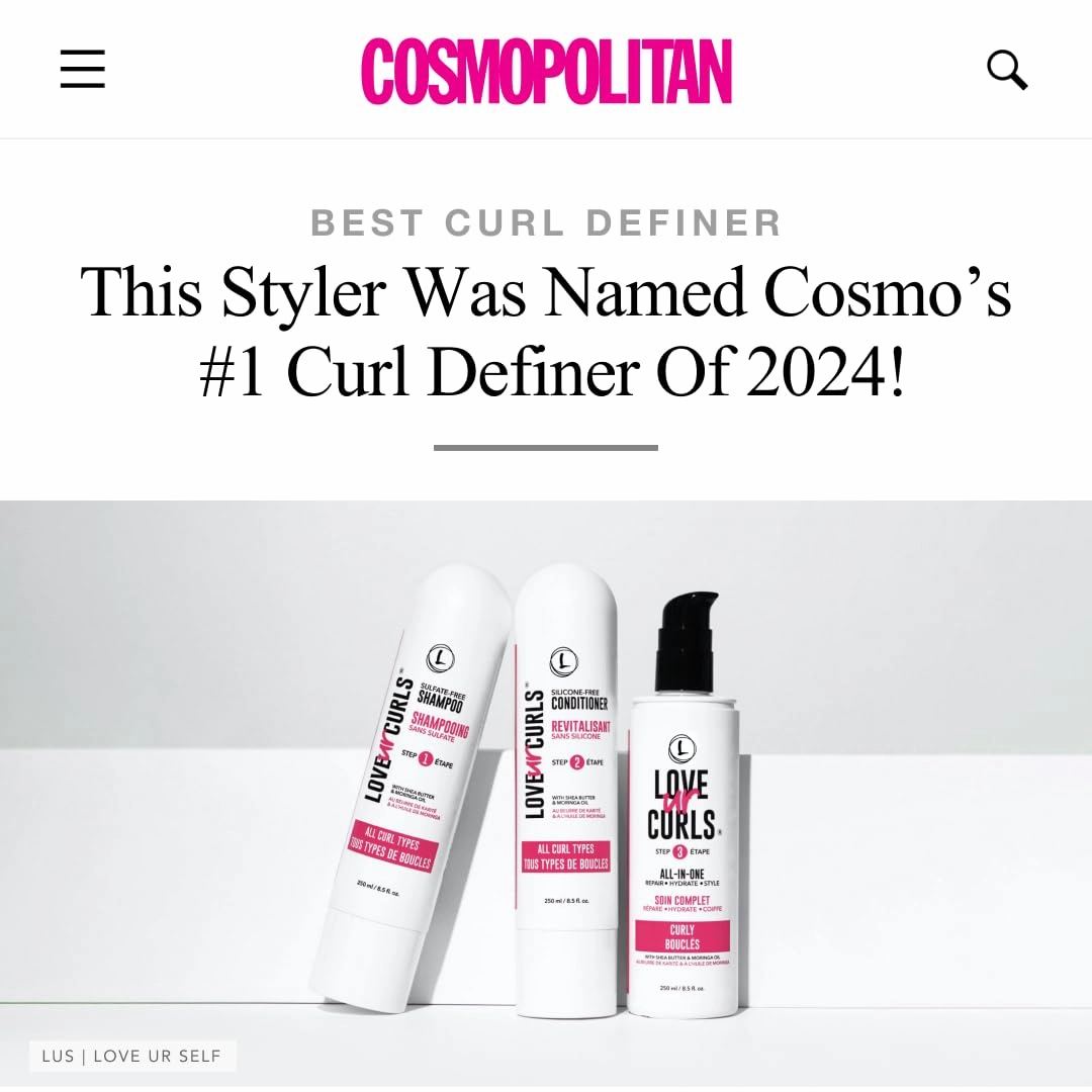 Love Ur Curls Fragrance Free Shampoo and Conditioner Set with All in One Curl Cream Styler for Curly Hair, 3 Step System to Repair, 200 mL