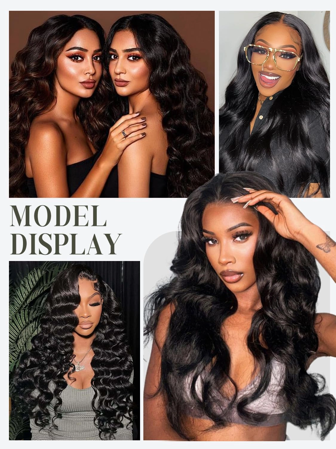 Loxxy Body Wave Human Hair Clip in Extensions, 22 Inch Natural Black Human Hair Body Wave Clip Ins for Black Women Thick Brunette Color 120 Gram 7 Pieces