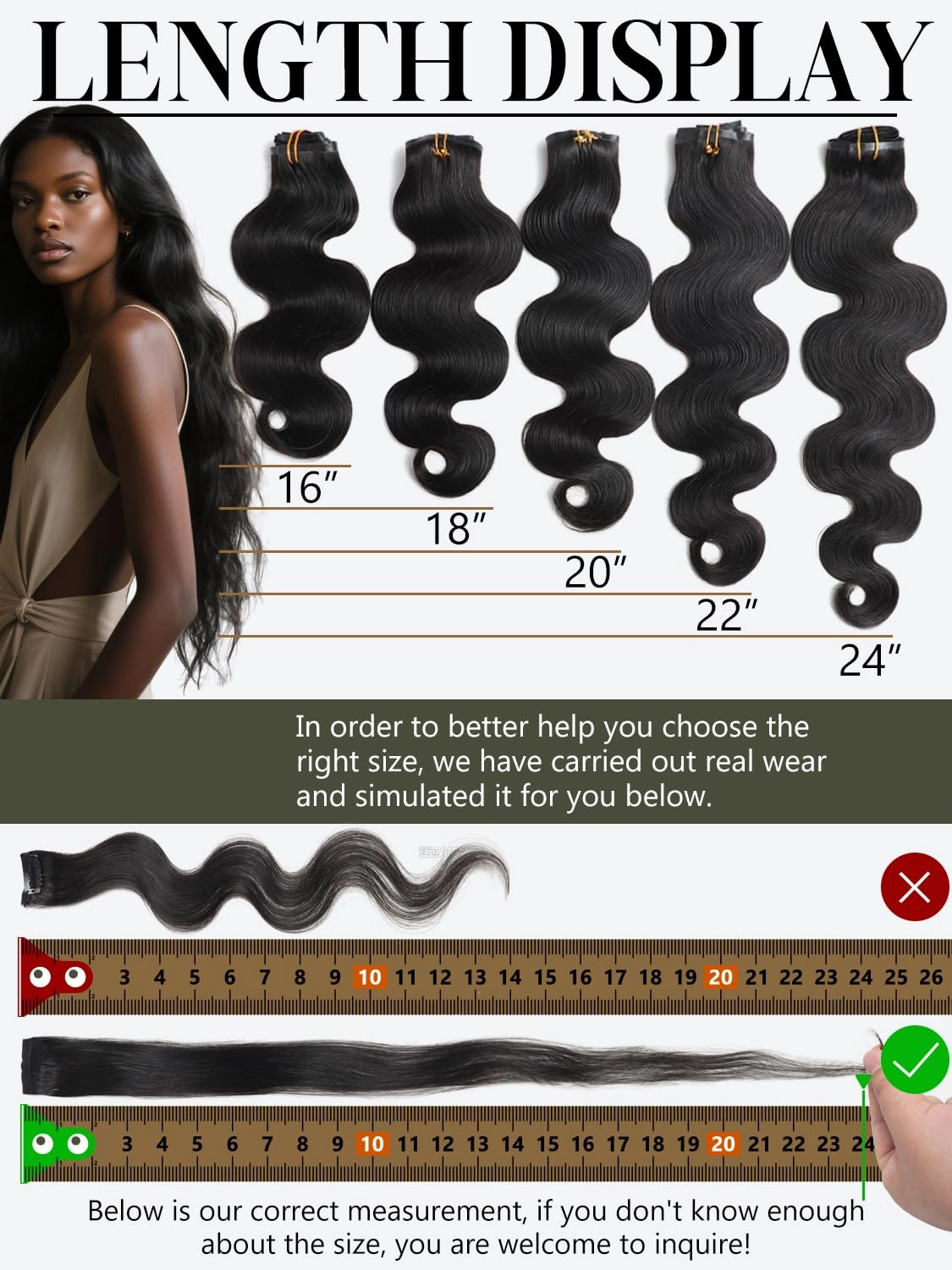 Loxxy Body Wave Human Hair Clip in Extensions, 22 Inch Natural Black Human Hair Body Wave Clip Ins for Black Women Thick Brunette Color 120 Gram 7 Pieces