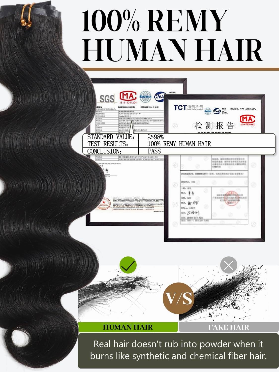 Loxxy Seamless Body Wave Clip Ins for Black Women, 18 Inch Clip in Hair Extensions Body Wave Remy Human Hair Brazilian Natural Black Color 110g 7 Pieces