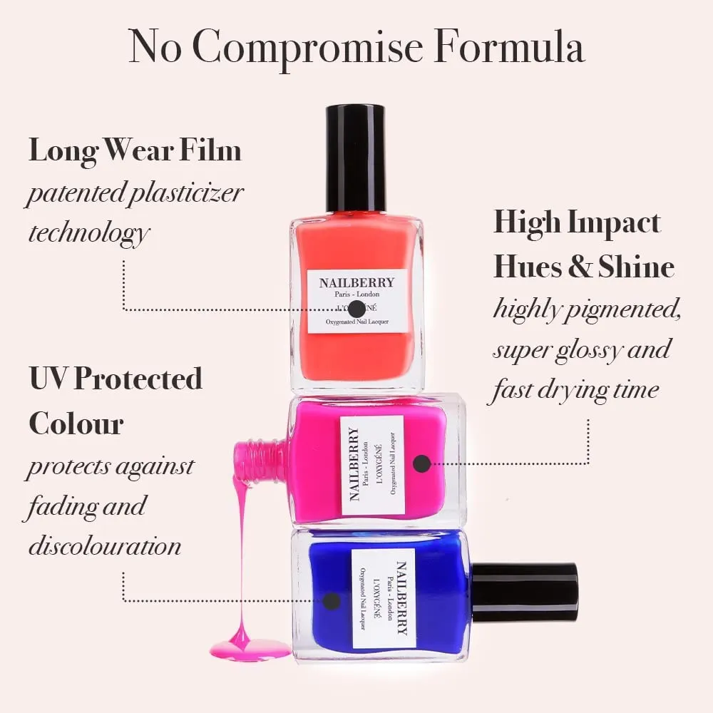 L'Oxygéné Oxygenated Nail Lacquer | Au Naturel | Light Beige & A Hint of Pink Opaque | UV Protected Long-Wear Nail Polish | 12-Free | Vegan | Certified Halal | Cruelty & Gluten Free | 15 ml
