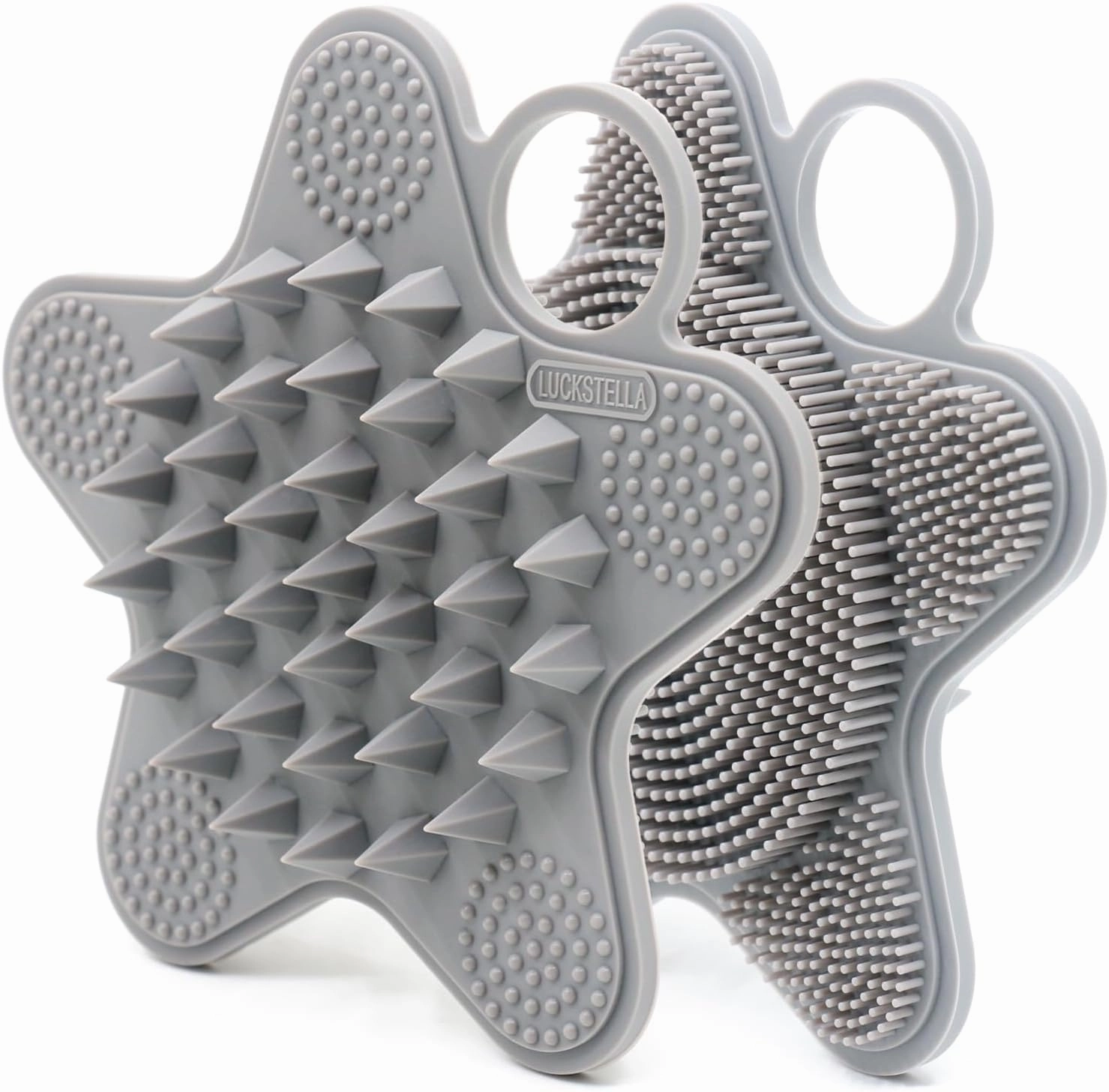 LUCKSTELLA Silver and Zinc-Infused Silicone Body Scrubber, Exfoliating Body Scrubber for Sensitive Skin, Eco Friendly Shower Scrubber for Body, Silicone Shampoo Scalp Brush Massager Hair Growth