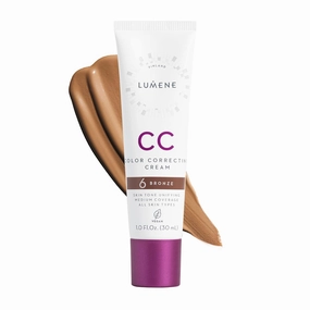 Lumene Color Correcting CC Cream - Lightweight Foundation - Medium Coverage - Redness Reducing Face Makeup for a Glowing Complexion - Vegan Formula   Suitable for All Skin Types - Bronze (1 fl oz)