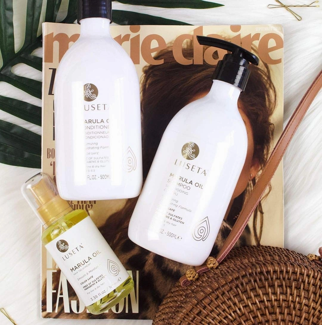 Luseta Marula Oil Shampoo & Conditioner Set, for Fine and Dry Hair, 2 x 16.9 Oz