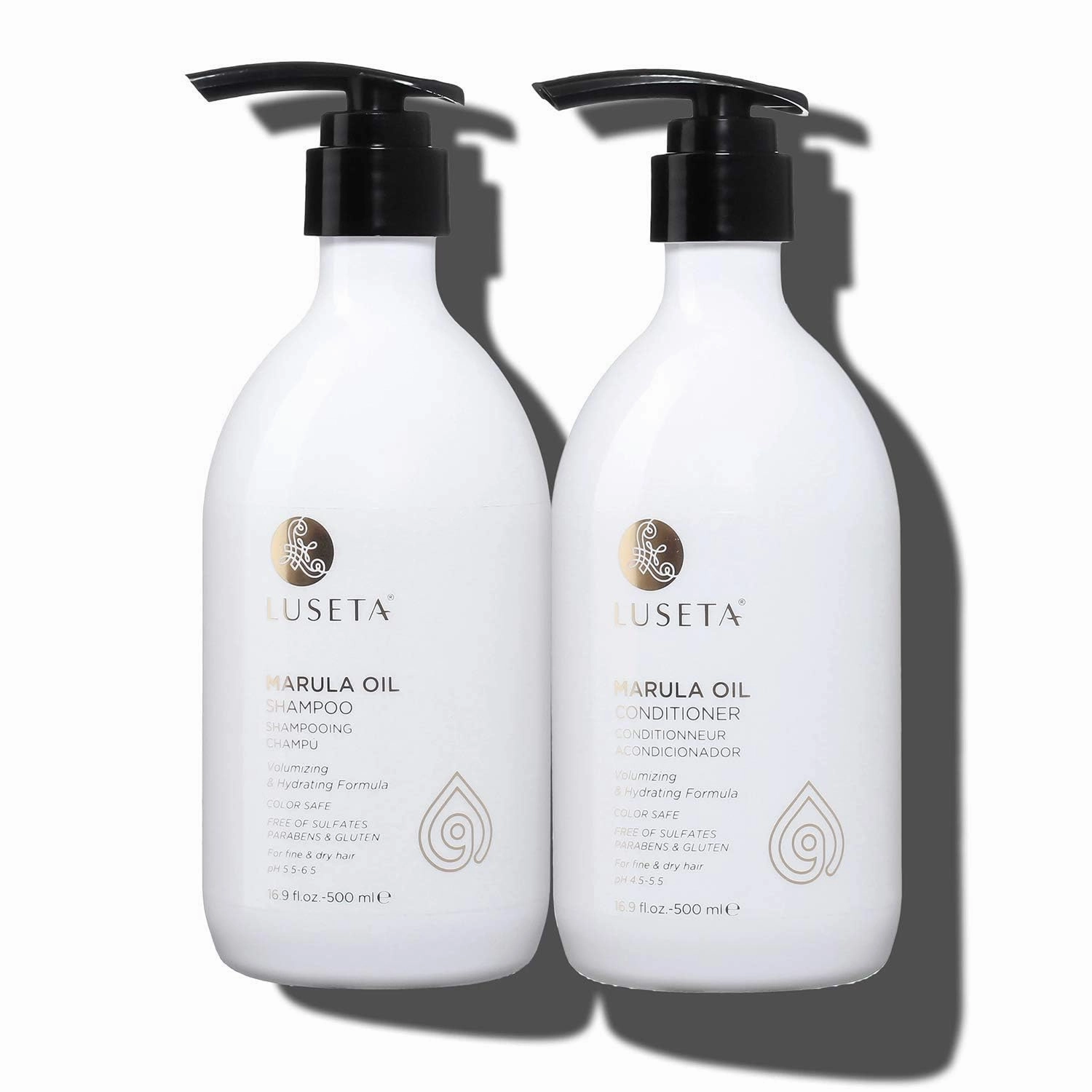Luseta Marula Oil Shampoo & Conditioner Set, for Fine and Dry Hair, 2 x 16.9 Oz