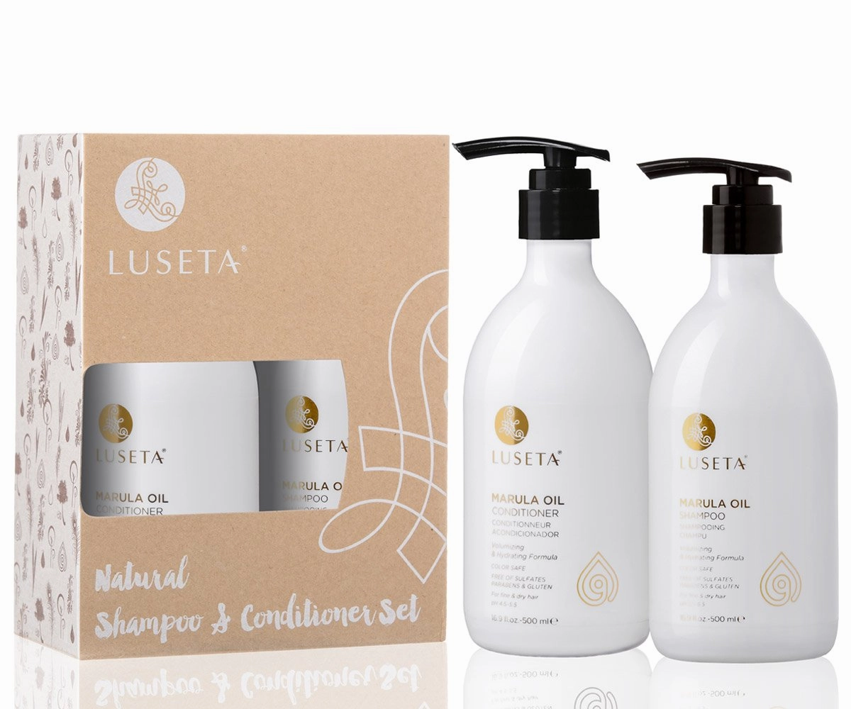 Luseta Marula Oil Shampoo & Conditioner Set, for Fine and Dry Hair, 2 x 16.9 Oz