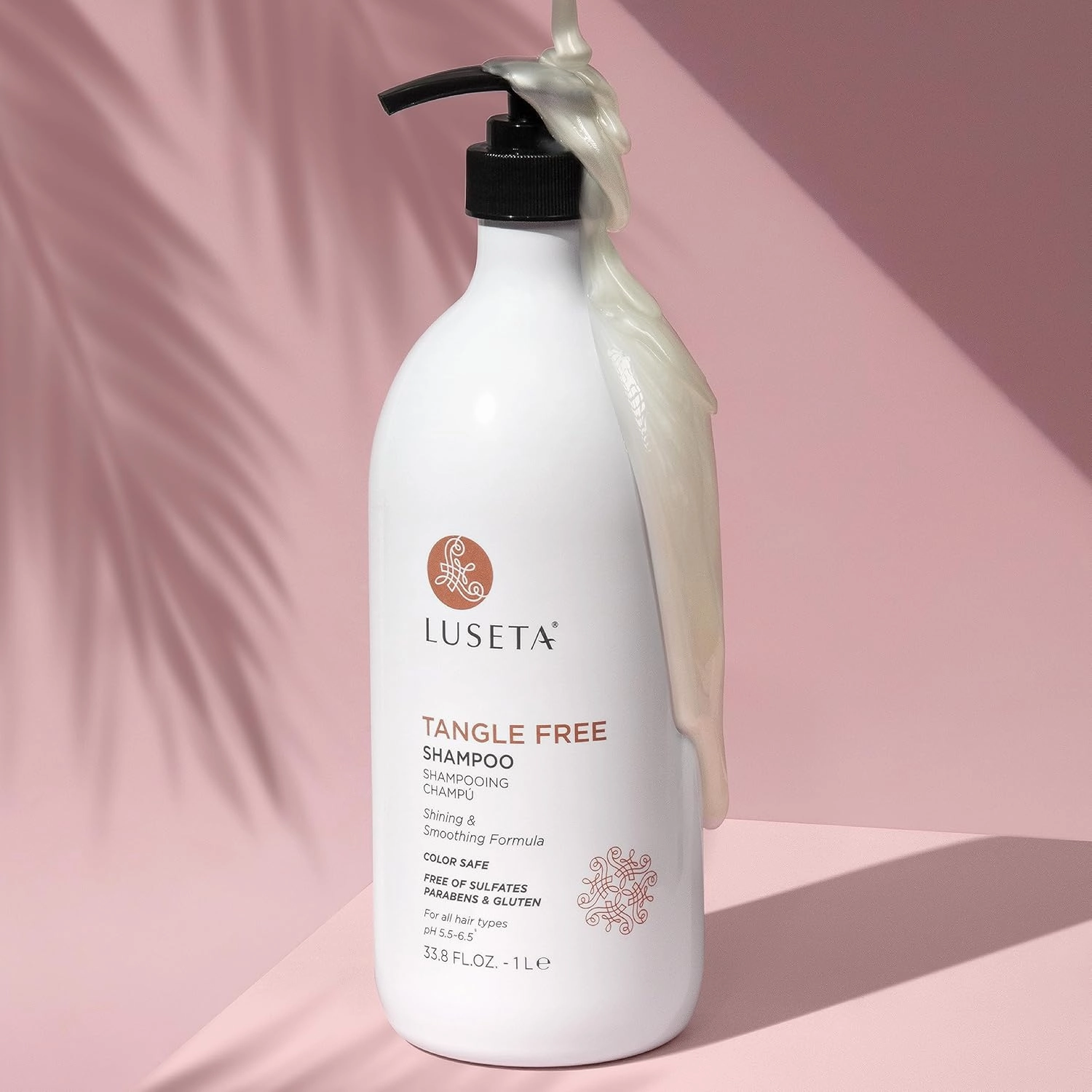 Luseta Tangle Free Routine Shampoo for Women and Men Shampoo for Detangling with Keratin and Argan Oil, Color Safe Shampoo for Curly and Wavy Hair, Paraben & Gluten Free 33.8oz